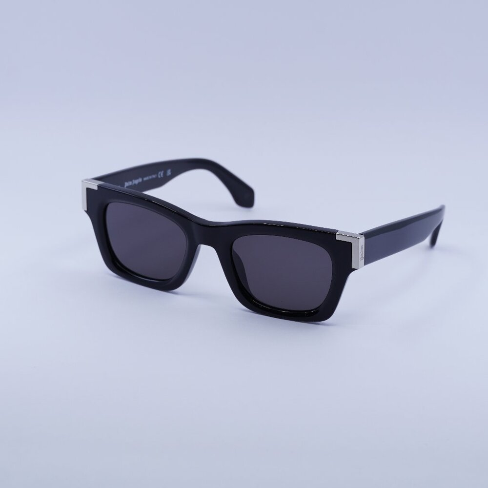 Palm Angels PERI101 WESTPORT 1007 Sunglasses Black Cat Eye Frame, Grey Lenses